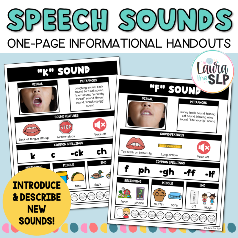 Speech Sounds One-Page Informational Handouts